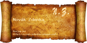 Novák Zdenka névjegykártya